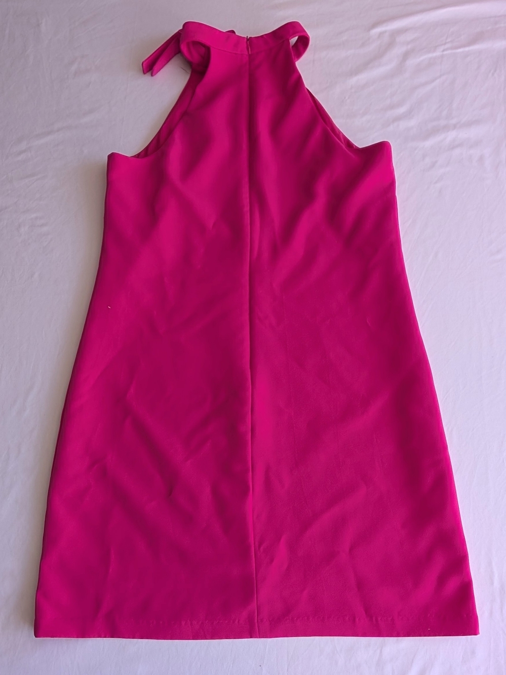 Maggy London Hot Pink Halter Mini Dress with Neck Tie - Picture 4 of 7